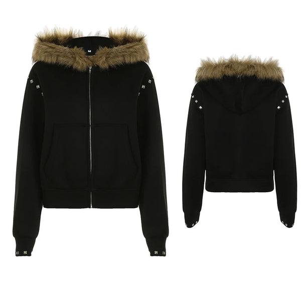 Y2K Casual Chic Fur Jacket
