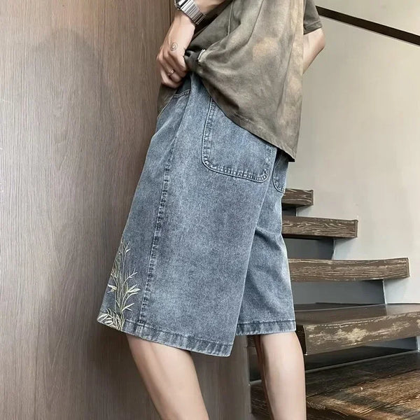 Y2K Embroidered Baggy Shorts