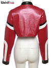 Y2K Faux Leather Varsity Jacket