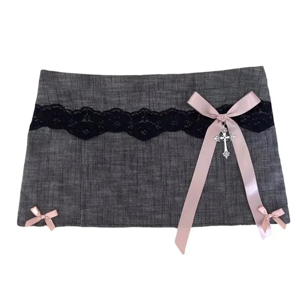 Y2K Raw Edge Skirt