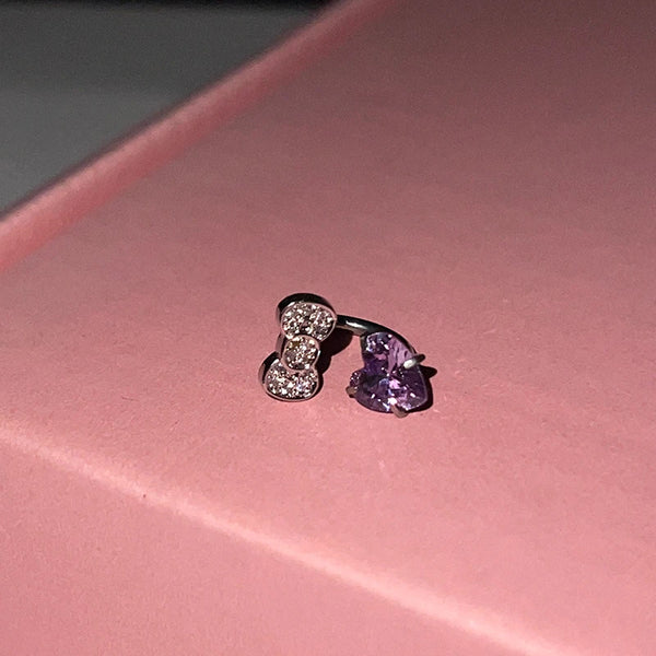 Y2K Bow Heart Ear Cuff