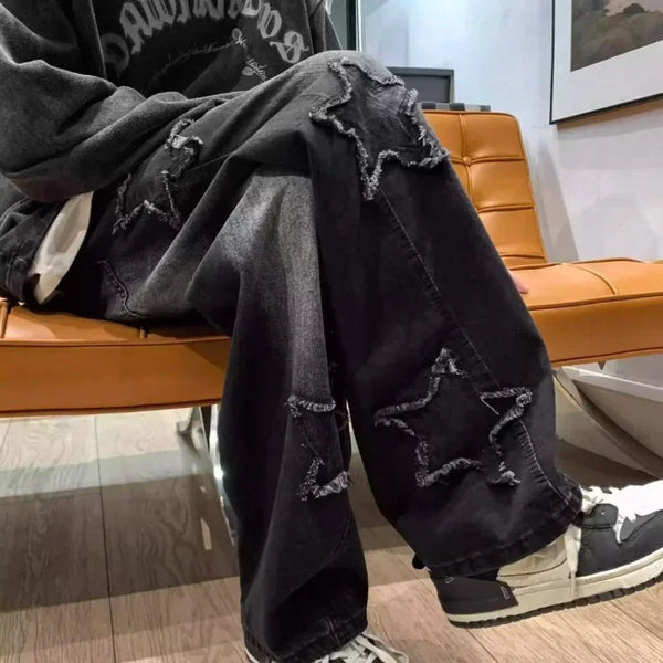 Y2K Star Patchwork Jeans
