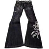 Y2K Black Skull Baggy Jeans