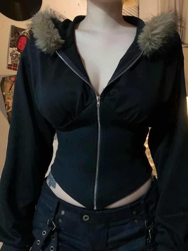 Y2K Casual Chic Fur Jacket