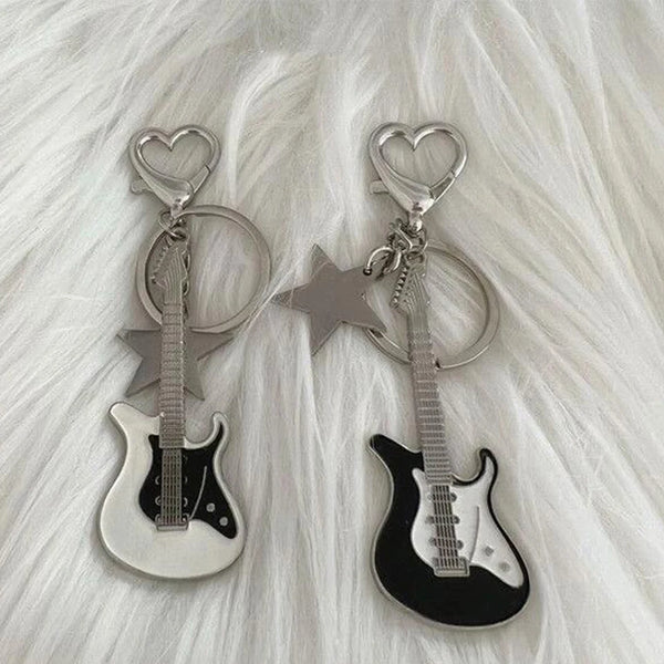 Y2K Guitar Heart Key Chain