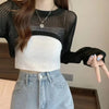 Y2K Crochet Knit Crop Top
