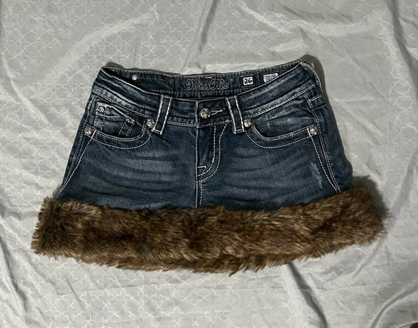 Y2K Raw Edge Skirt