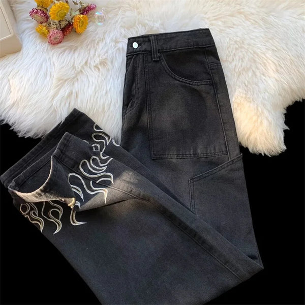 Y2KFlame Printed Jeans