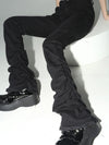 Y2K Black Ruched Flare Jeans