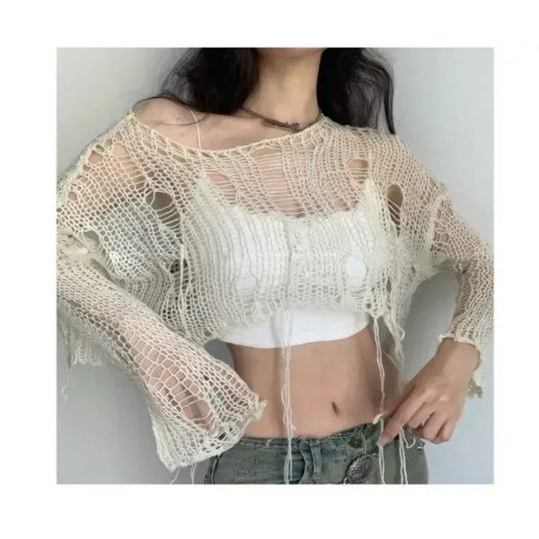Sexy Y2K Summer Knit Top