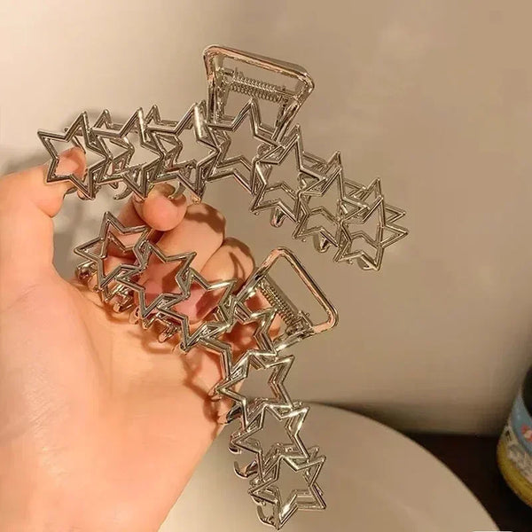 Y2K Silver Star Hair Claw