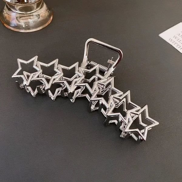 Y2K Silver Star Hair Claw