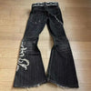 Y2K Black Skull Baggy Jeans