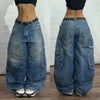 Y2K Black Skull Baggy Jeans