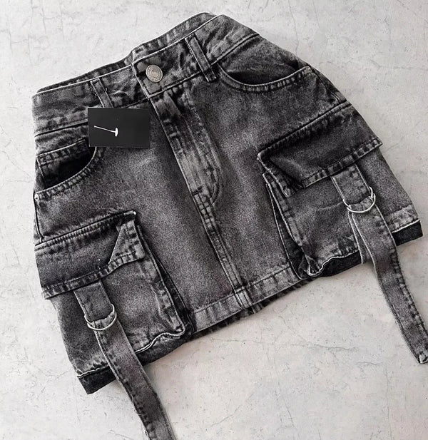 Y2K Raw Edge Skirt