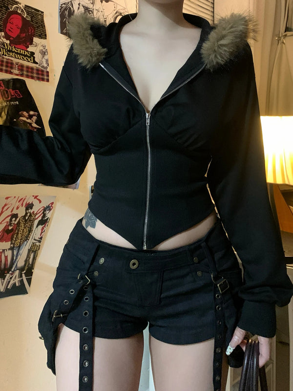 Y2K Casual Chic Fur Jacket
