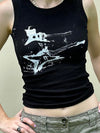 Y2K Guitar Print Crop Top