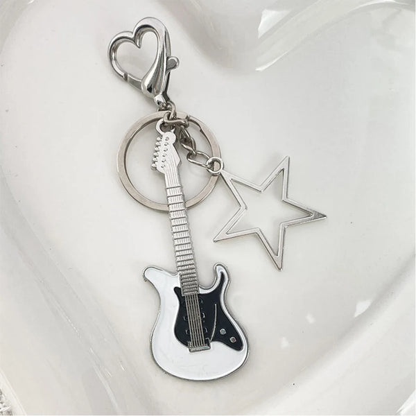 Y2K Guitar Heart Key Chain