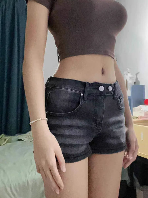 Y2K Grey Low Waist Shorts