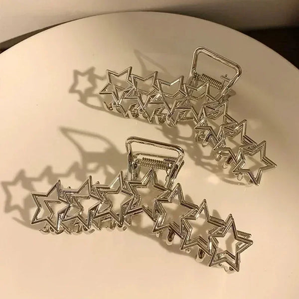 Y2K Silver Star Hair Claw