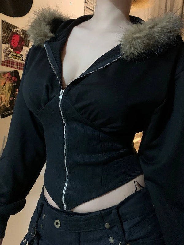 Y2K Casual Chic Fur Jacket