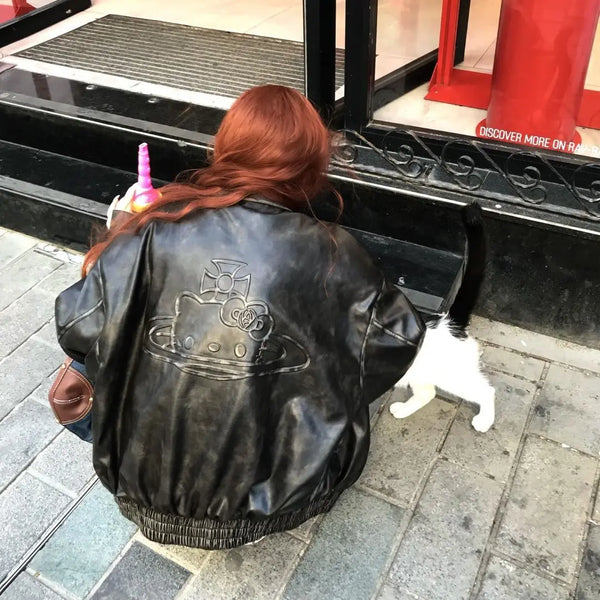 Y2K Gothic Leather Jacket