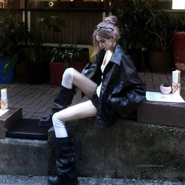 Y2K Gothic Leather Jacket