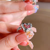 Y2K Crystal Heart Ring