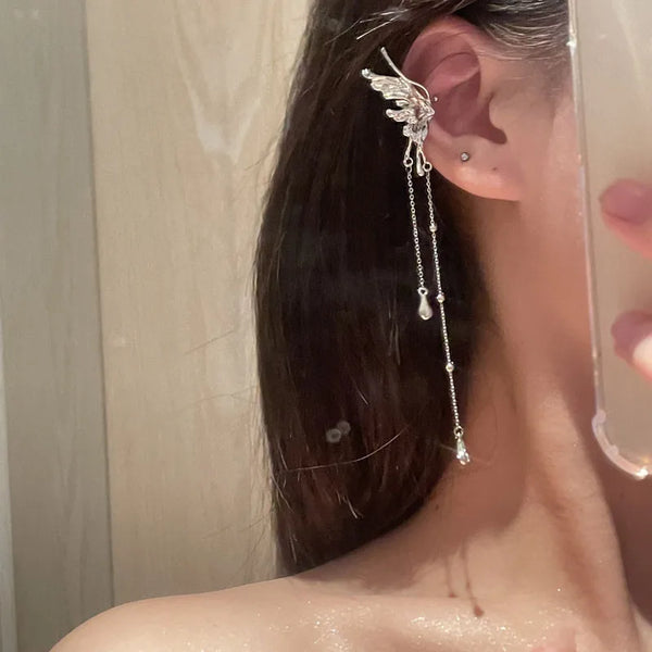 Y2K Butterfly Tassel EarClips