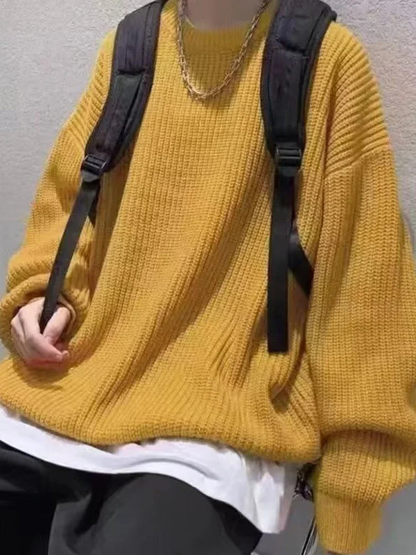 Y2K Solid Color Knit Sweater