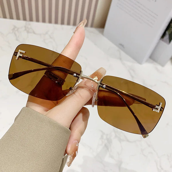 Y2K Luxury Rimless Glasses