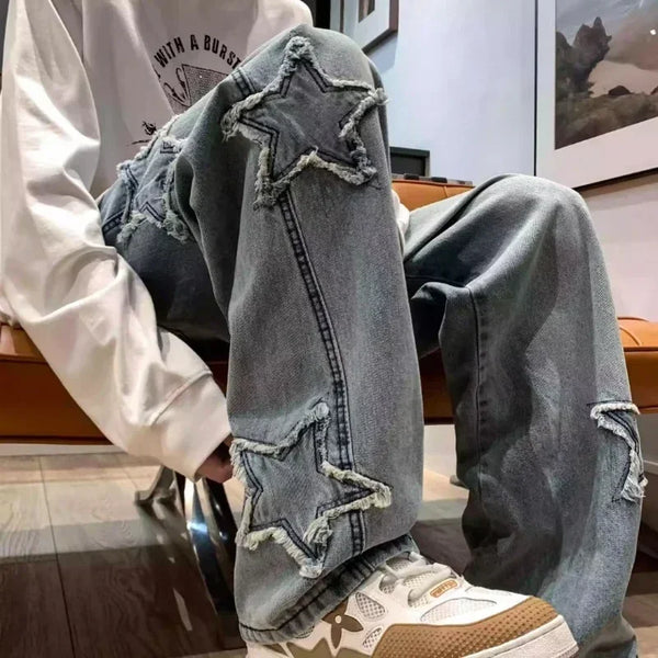 Y2K Star Patchwork Jeans