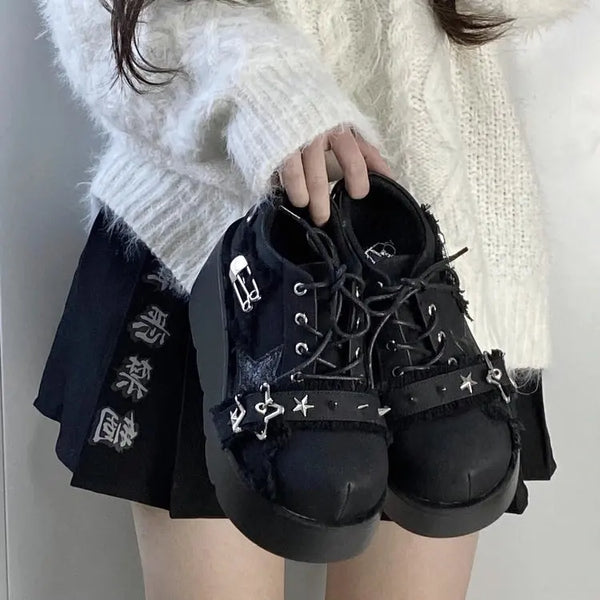 Y2K Chunky Chain Ankle Boots