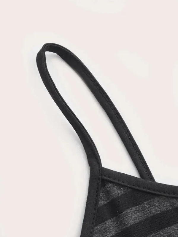 Y2K Goth Striped Cami