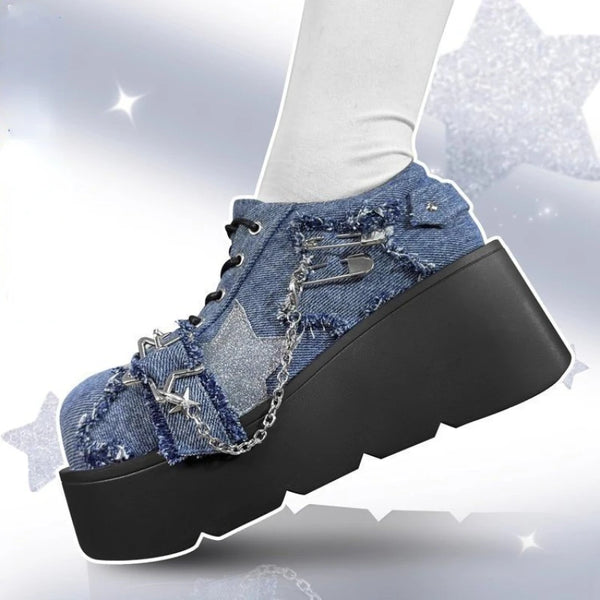 Y2K Chunky Chain Ankle Boots