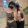 Y2K Gothic Print Croptop