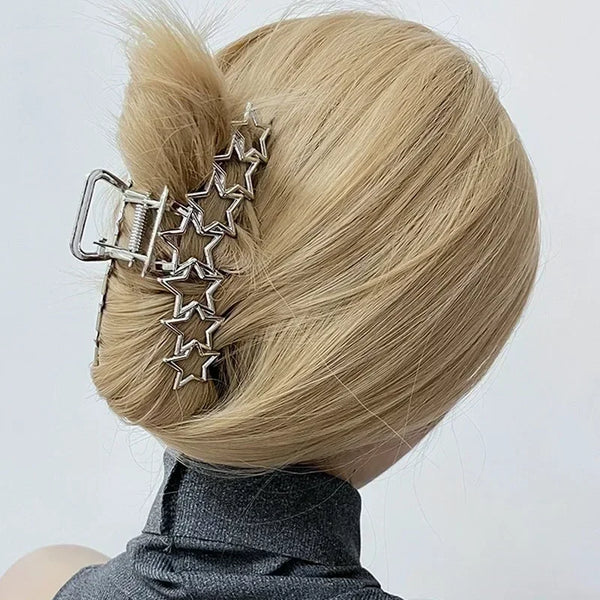Y2K Silver Star Hair Claw