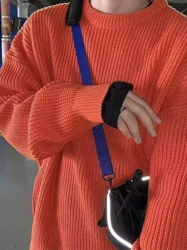 Y2K Solid Color Knit Sweater