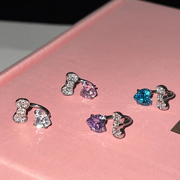 Y2K Bow Heart Ear Cuff
