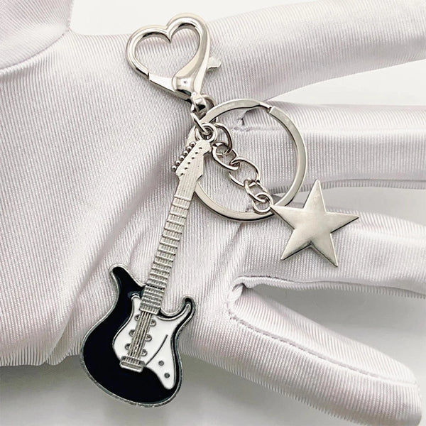 Y2K Guitar Heart Key Chain