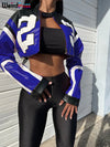 Y2K Faux Leather Varsity Jacket