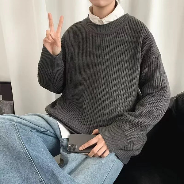 Y2K Solid Color Knit Sweater
