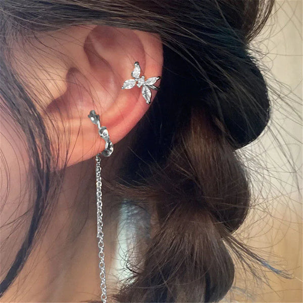 Y2K Butterfly Tassel EarClips