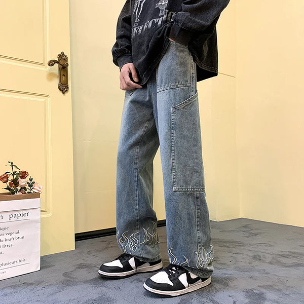 Y2KFlame Printed Jeans