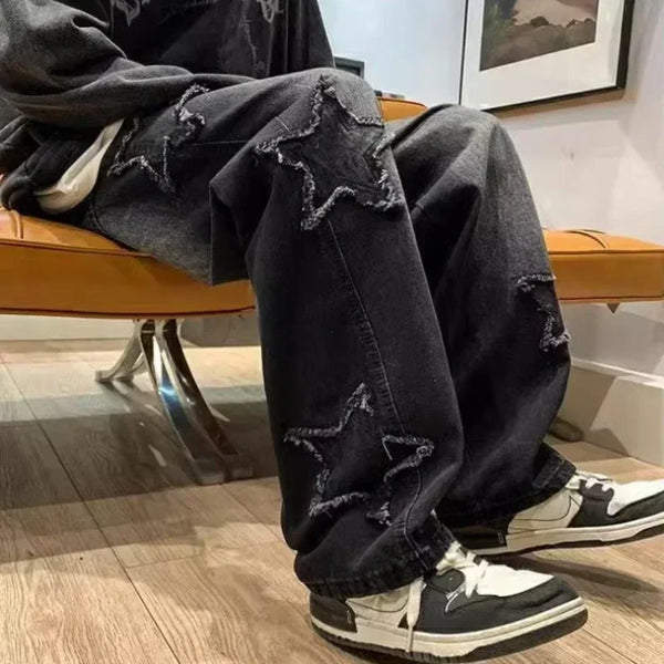 Y2K Star Patchwork Jeans